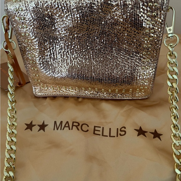 NWT.MarcEllis Gold Sparkling Bag Leather.Made in Italy.Perfect present. - Picture 4 of 13
